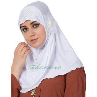 Jersey Instant Hijab - White